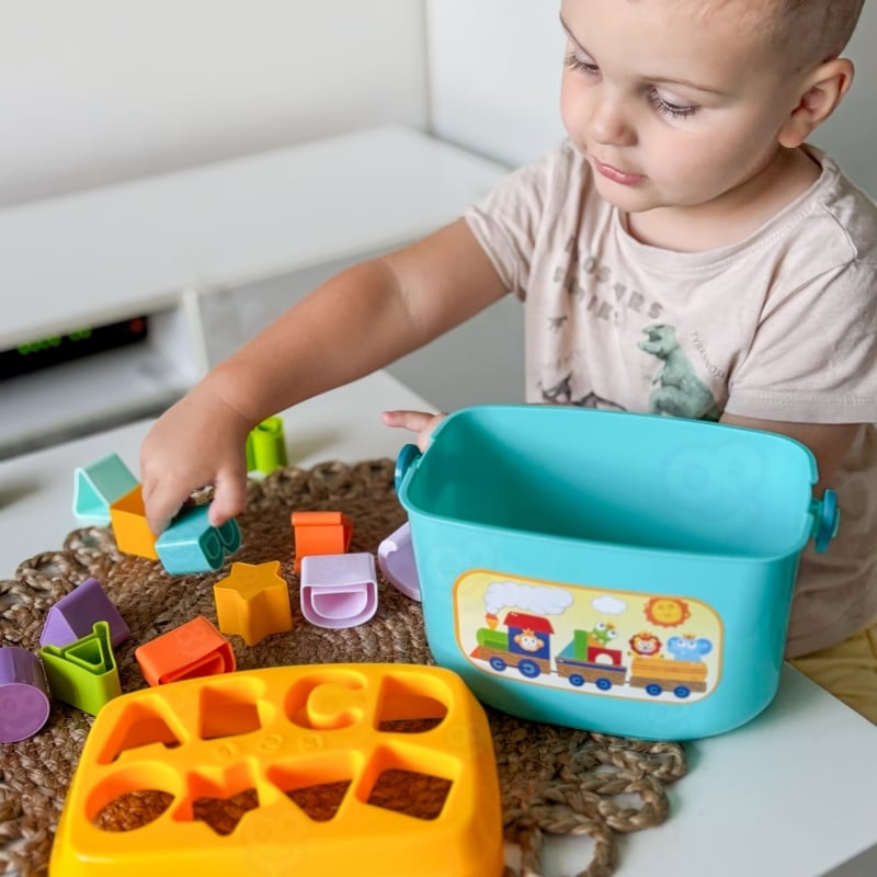 WOOPIE BABY Sorter 2w1 Skrzynka Walizka + Nauka Alfabetu i Kształtów