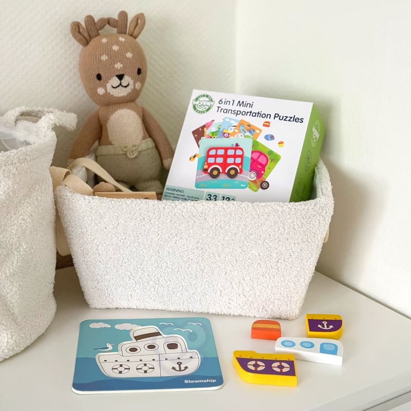 WOOPIE GREEN Układanka Drewniana Klocki Pojazdy Montessori FSC