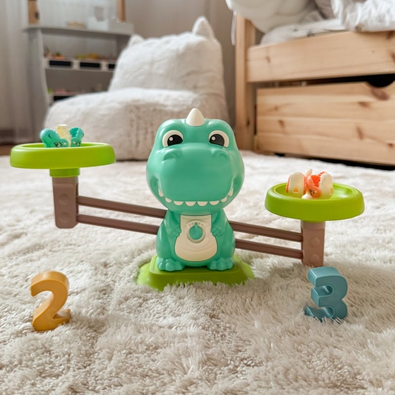 WOOPIE Waga Szalkowa Równoważnia Gra Łowienie Dinozaurów Rybek Nauka Liczydło