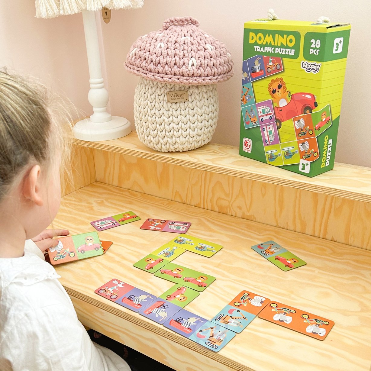 Gra Edukacyjna Transport Zwierzęta Puzzle Domino Montessori WOOPIE – zdjęcie 11