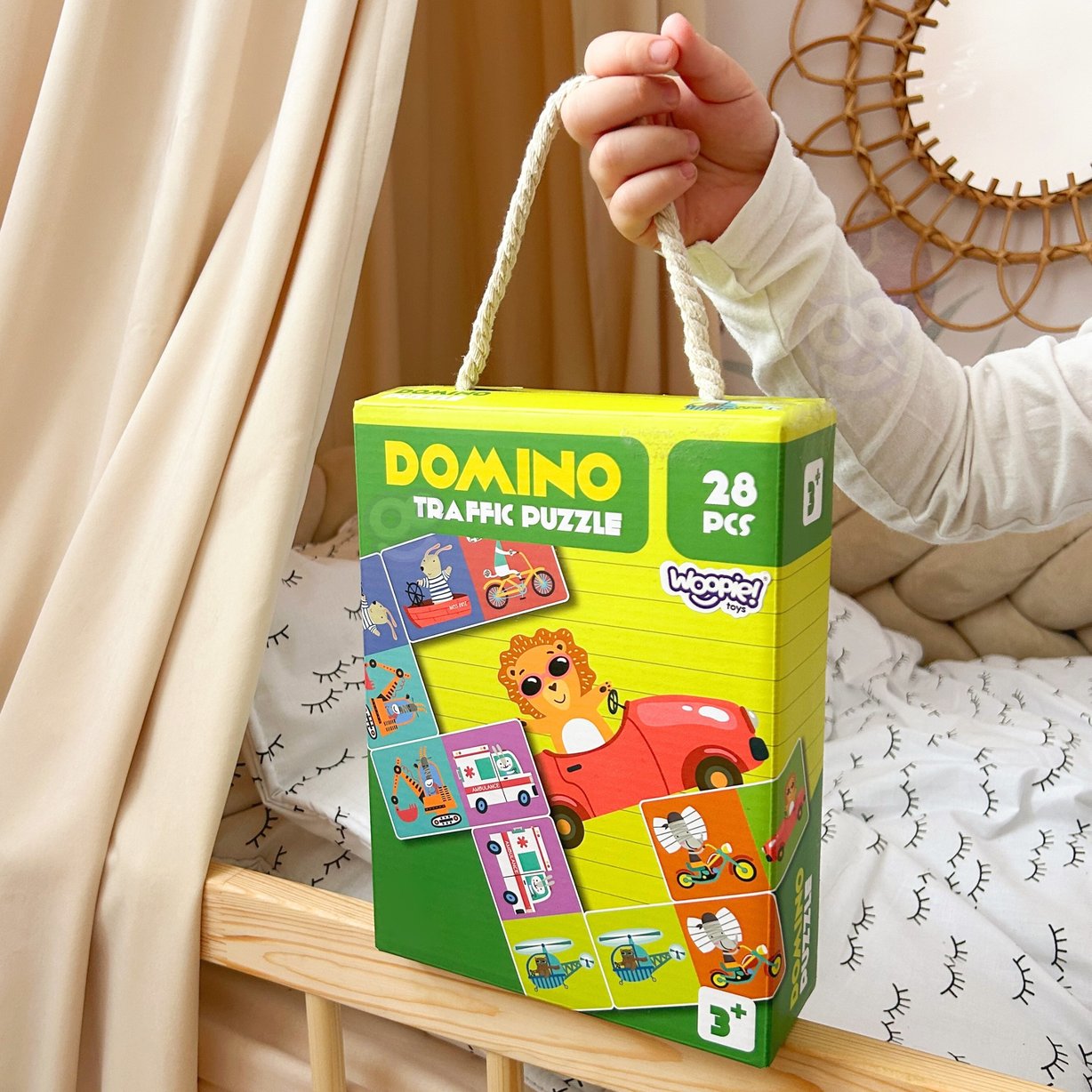 Gra Edukacyjna Transport Zwierzęta Puzzle Domino Montessori WOOPIE – zdjęcie 14