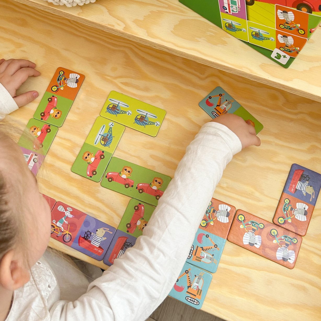 Gra Edukacyjna Transport Zwierzęta Puzzle Domino Montessori WOOPIE – zdjęcie 10