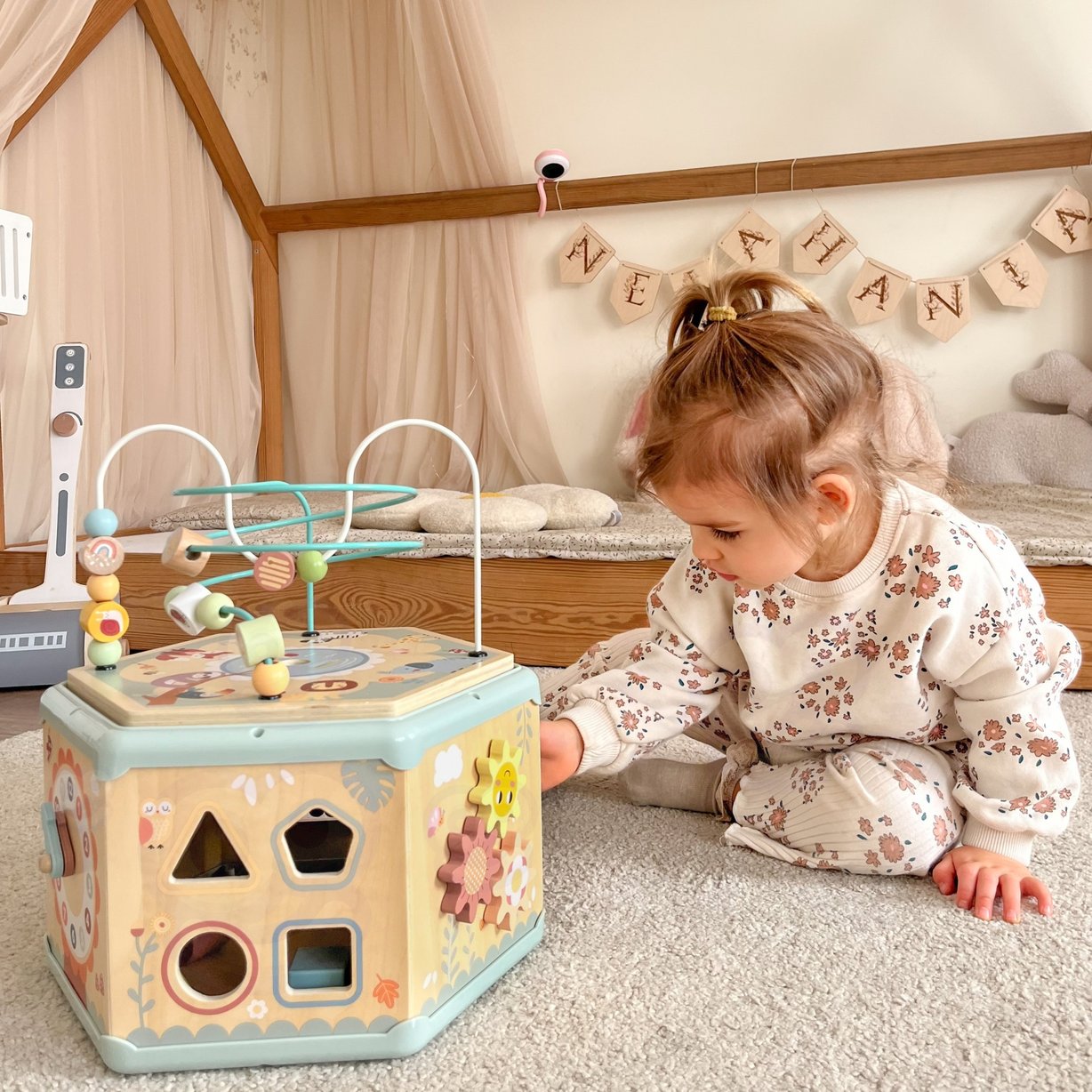 Interaktywny Drewniany Sześciokąt Montessori Otwierane Pudełko TOOKY TOY – zdjęcie 17