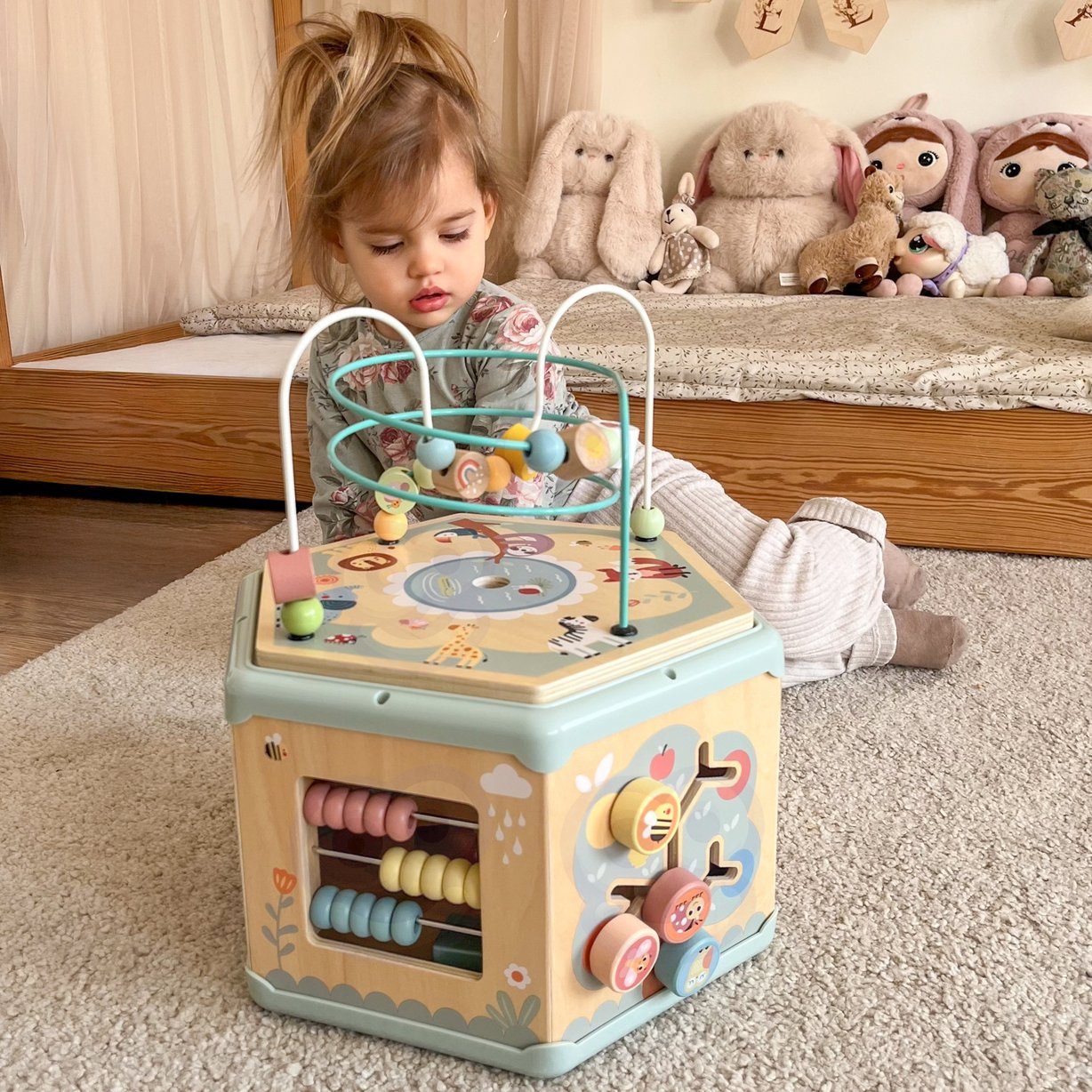 Interaktywny Drewniany Sześciokąt Montessori Otwierane Pudełko TOOKY TOY – zdjęcie 18
