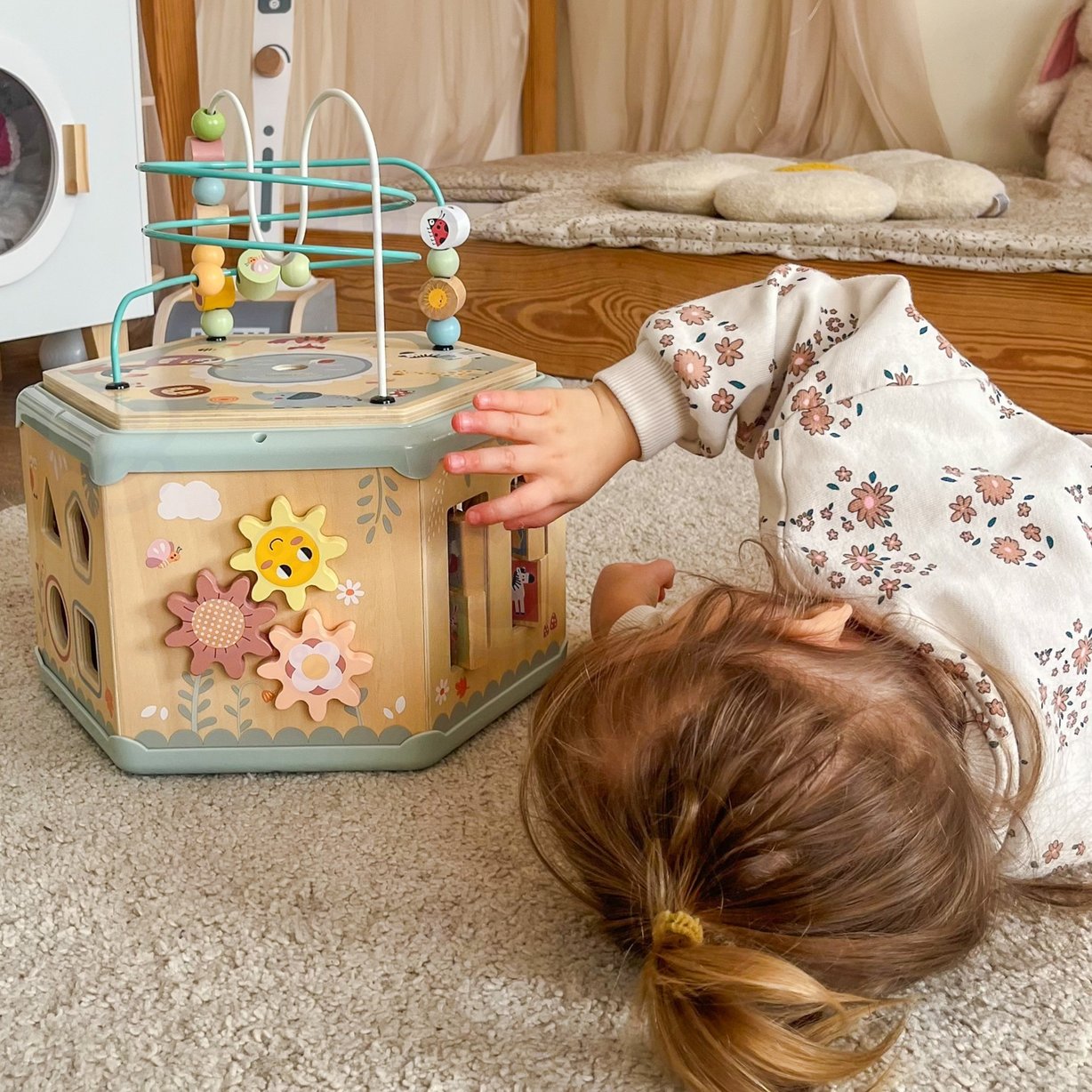 Interaktywny Drewniany Sześciokąt Montessori Otwierane Pudełko TOOKY TOY – zdjęcie 21