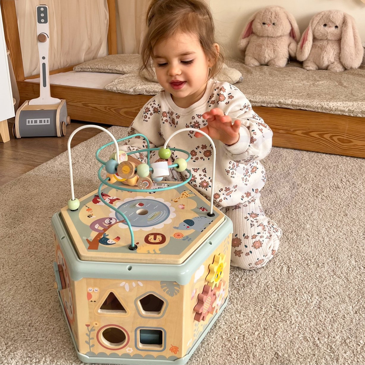 Interaktywny Drewniany Sześciokąt Montessori Otwierane Pudełko TOOKY TOY – zdjęcie 22