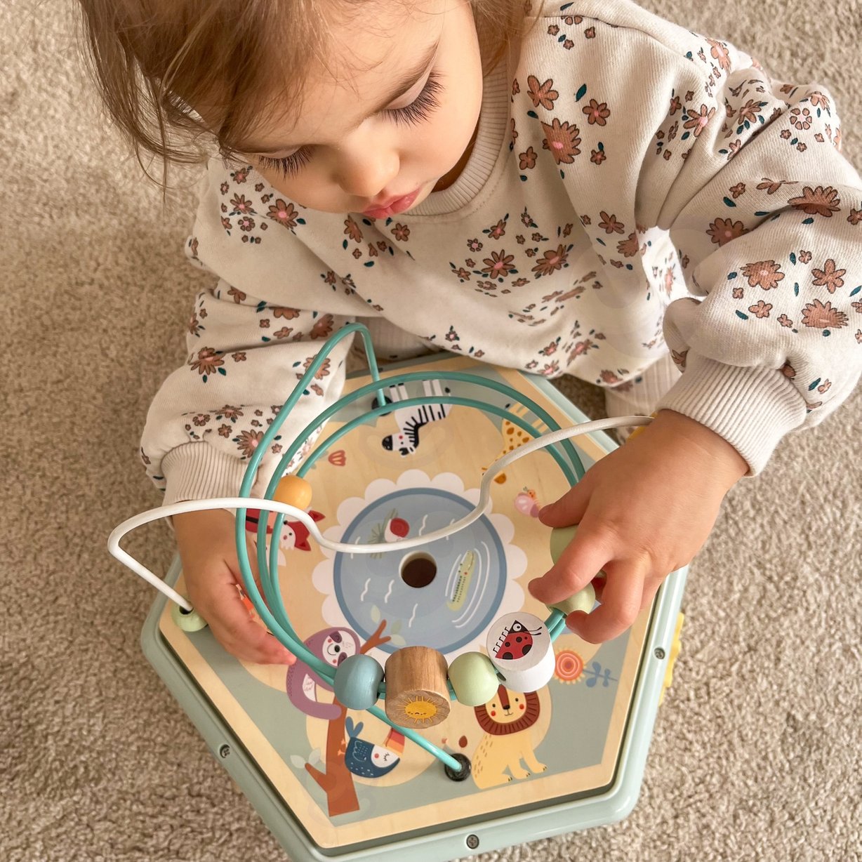 Interaktywny Drewniany Sześciokąt Montessori Otwierane Pudełko TOOKY TOY – zdjęcie 23