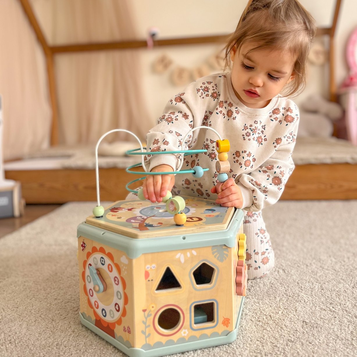 Interaktywny Drewniany Sześciokąt Montessori Otwierane Pudełko TOOKY TOY – zdjęcie 25