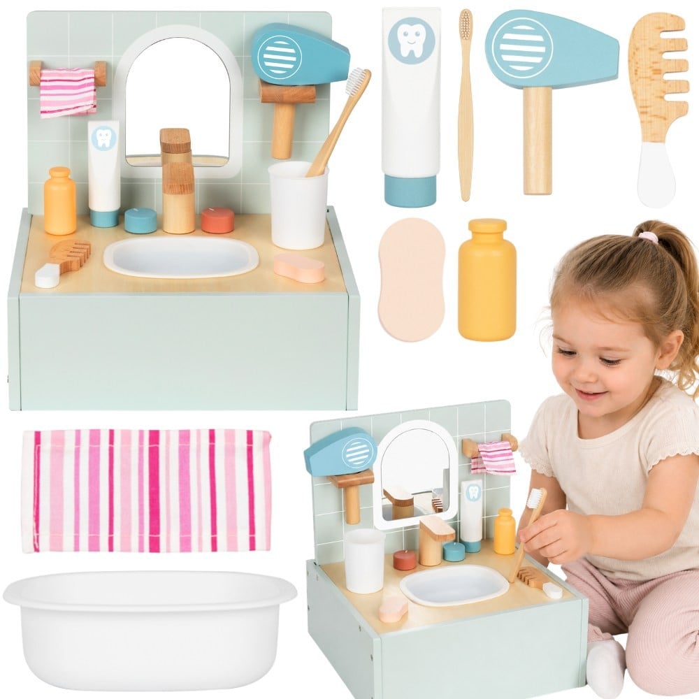 Toilet Bathroom Toaleta Drewniana Łazienka z Akcesoriami TOOKY TOY – zdjęcie 6