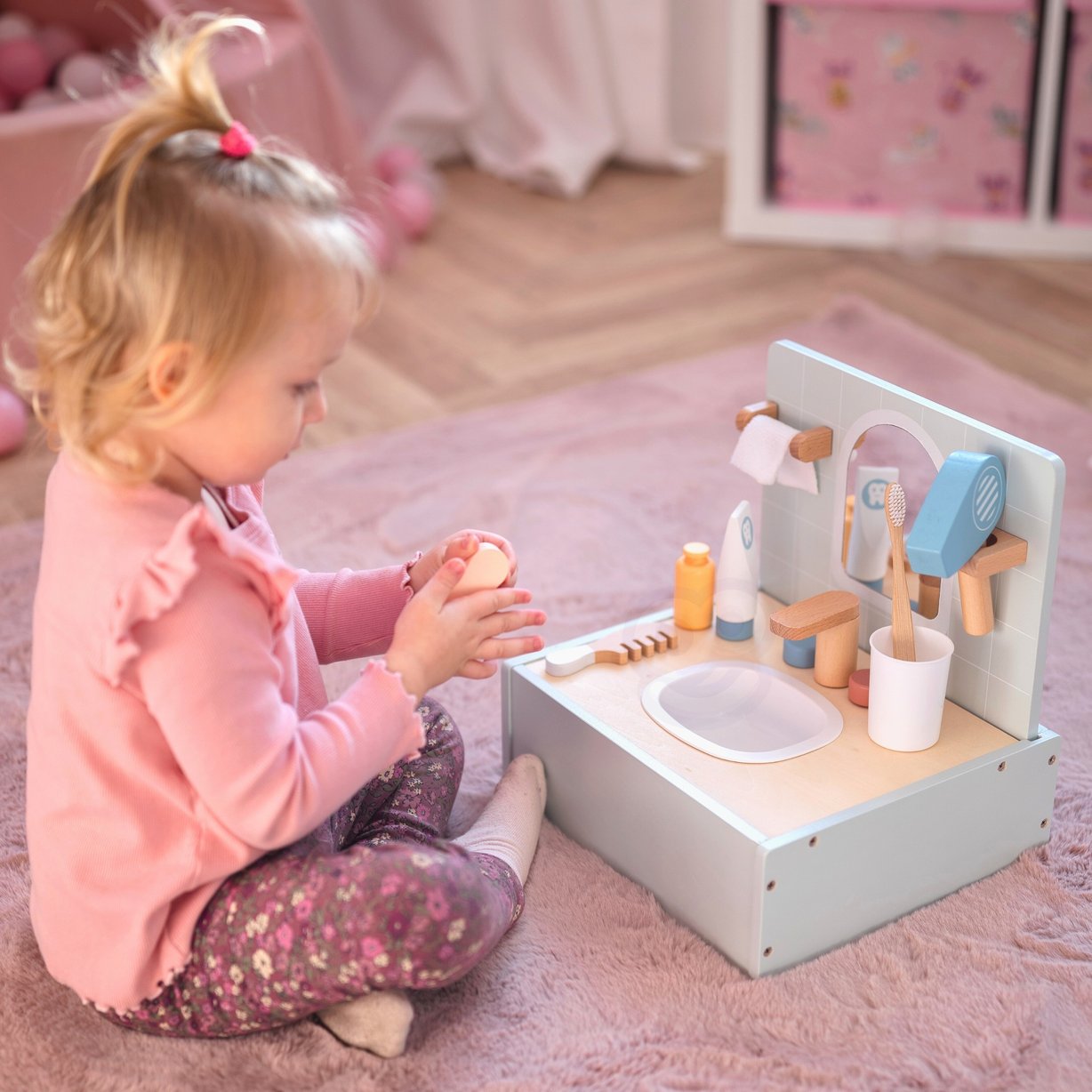 Toilet Bathroom Toaleta Drewniana Łazienka z Akcesoriami TOOKY TOY – zdjęcie 7