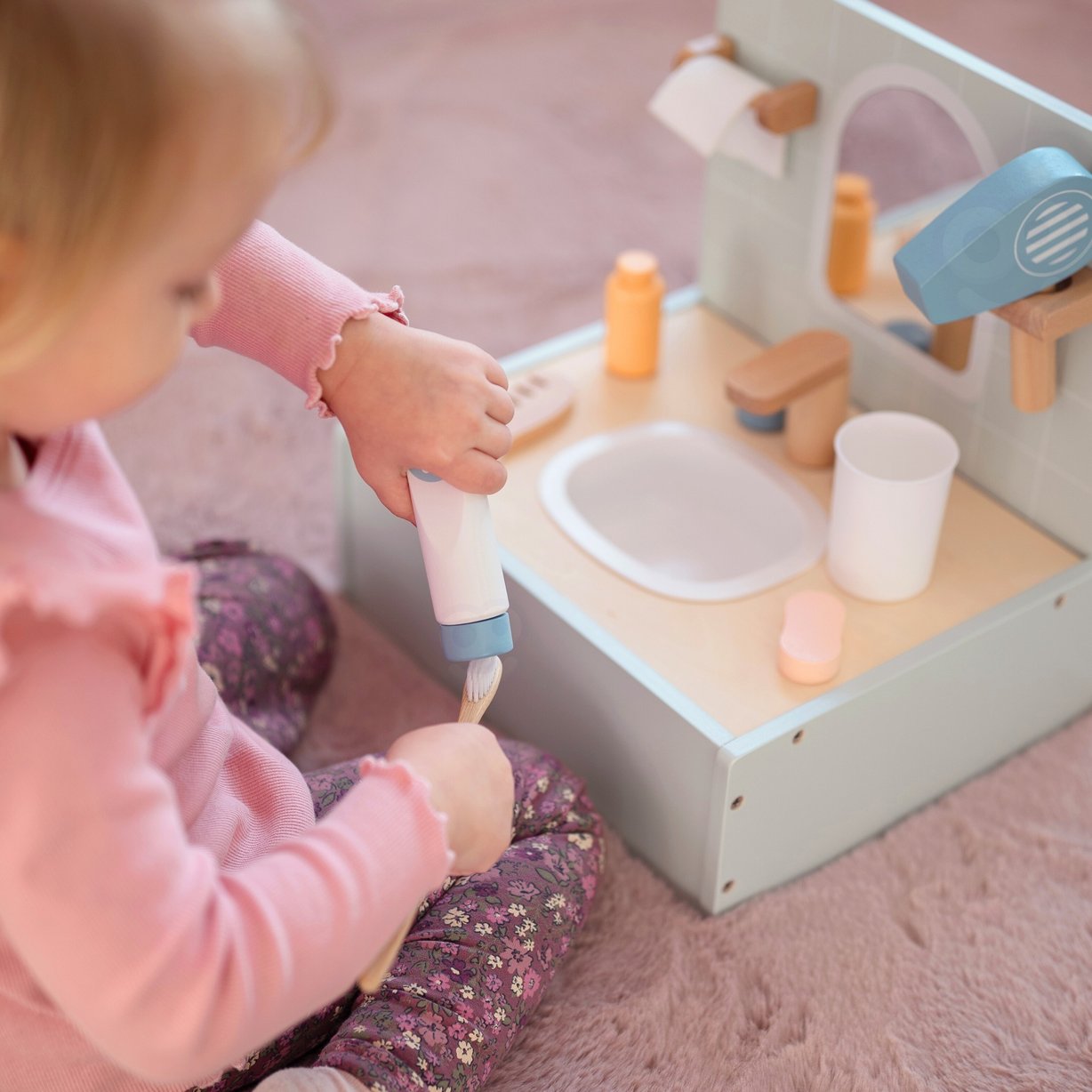Toilet Bathroom Toaleta Drewniana Łazienka z Akcesoriami TOOKY TOY – zdjęcie 9