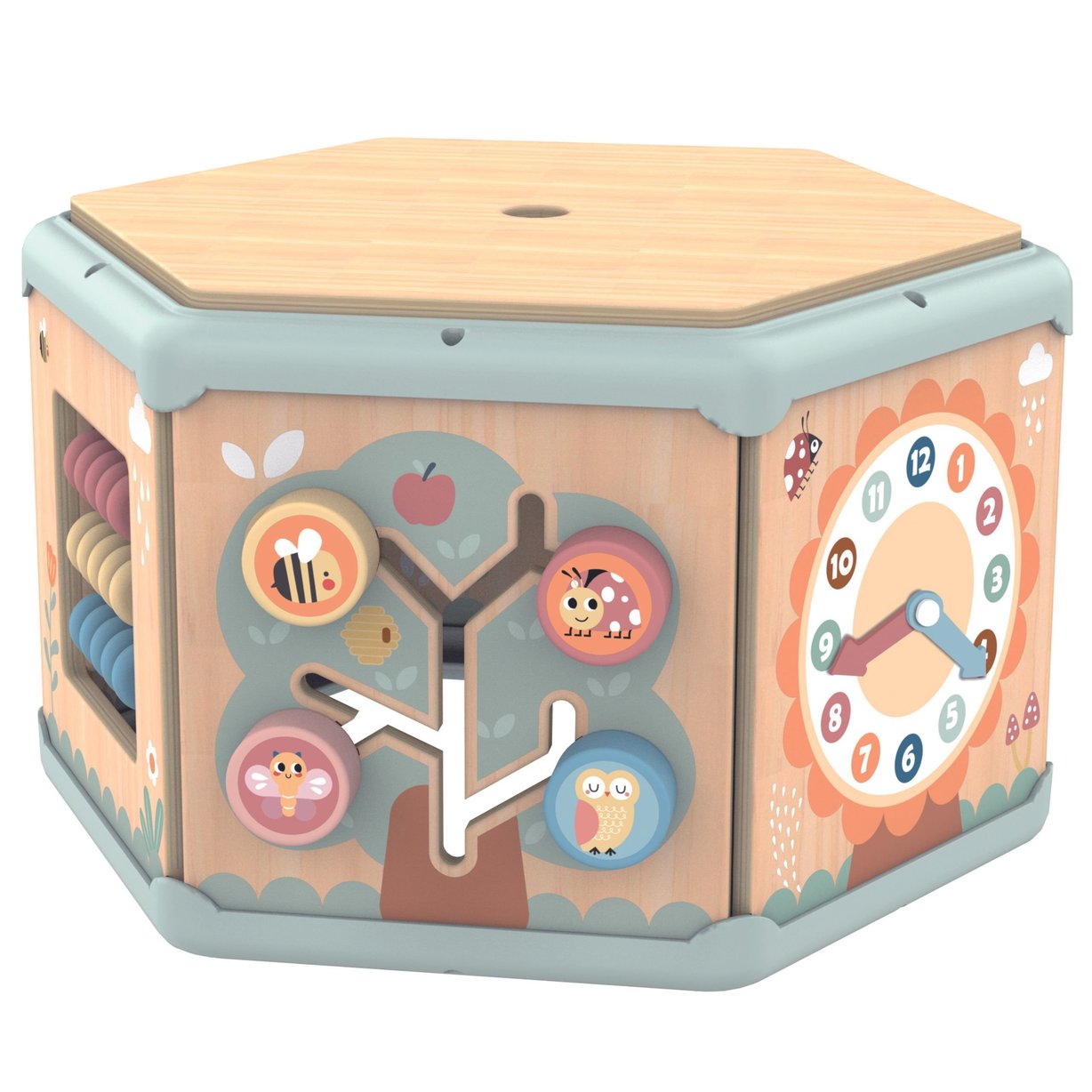Tooky Toy Interaktywny Drewniany Szesciokat Montessori Otwierane Pudelko 2