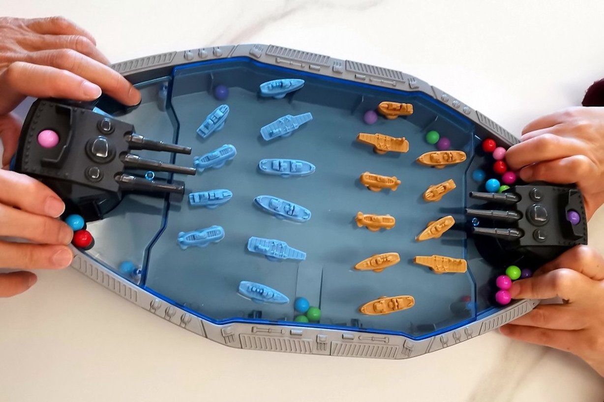 WOOPIE Gra Zręcznościowa "Bitwa Morska" Statki 3D Wyrzutnia Kulek