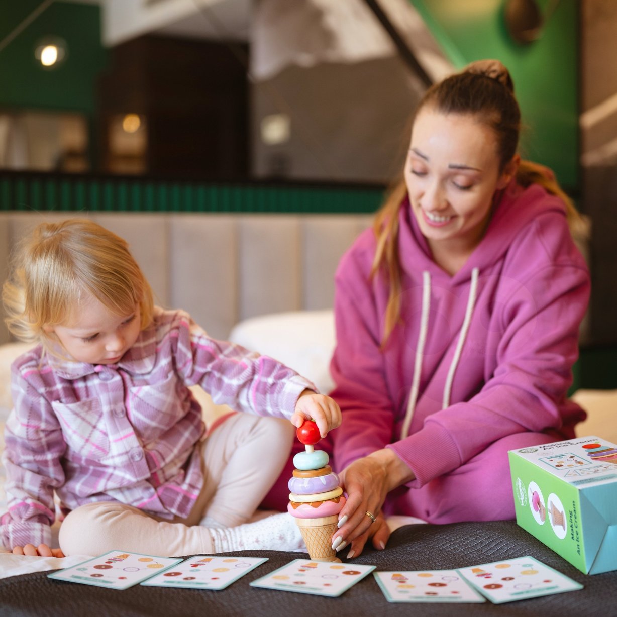 Woopie Green Drewniane Lody Ukladanka Montessori Cukiernia 12 El Fsc 6