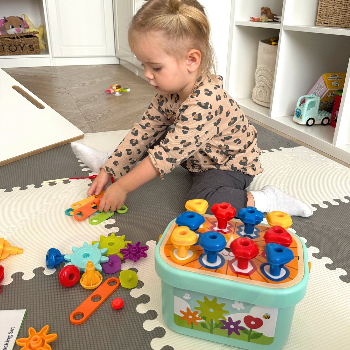 Woopie Green Konstrukcyjny Box Motoryczny Montessori 12w1 Fsc 7