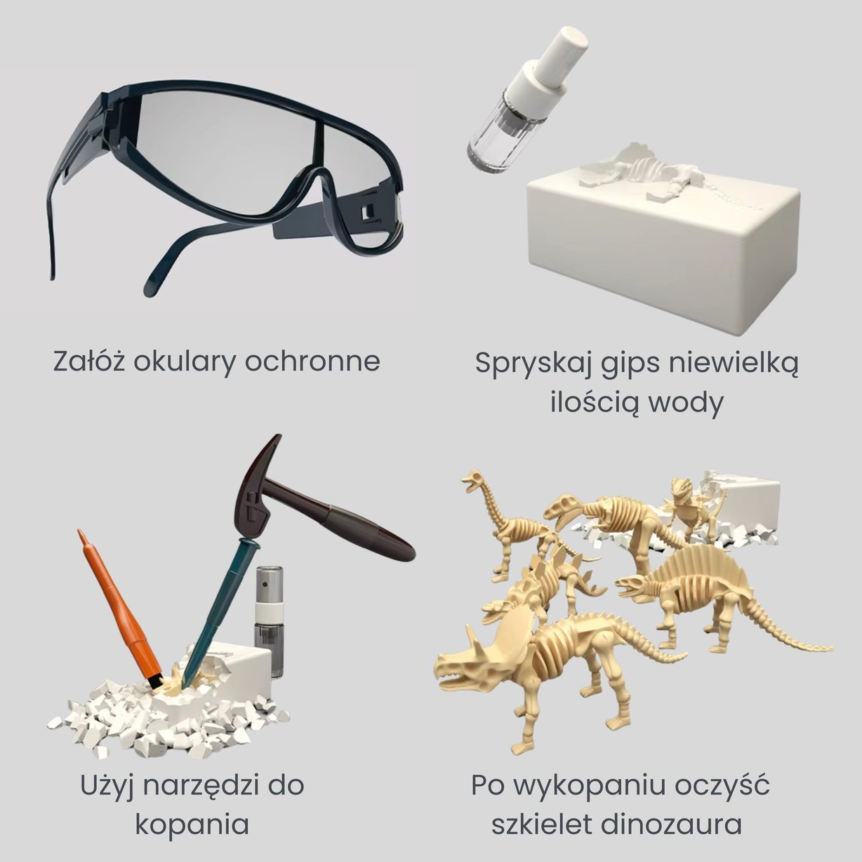 Wykopalisko "Mały Archeolog" 6 Szkieletów Dinozaurów WOOPIE – zdjęcie 13