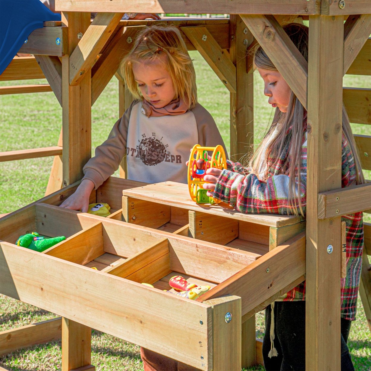 AXI Mitch play tower - Duży Plac Zabaw Drewniany Zjeżdżalnia Hustawki Ścianka Wspinaczkowa + Wieża