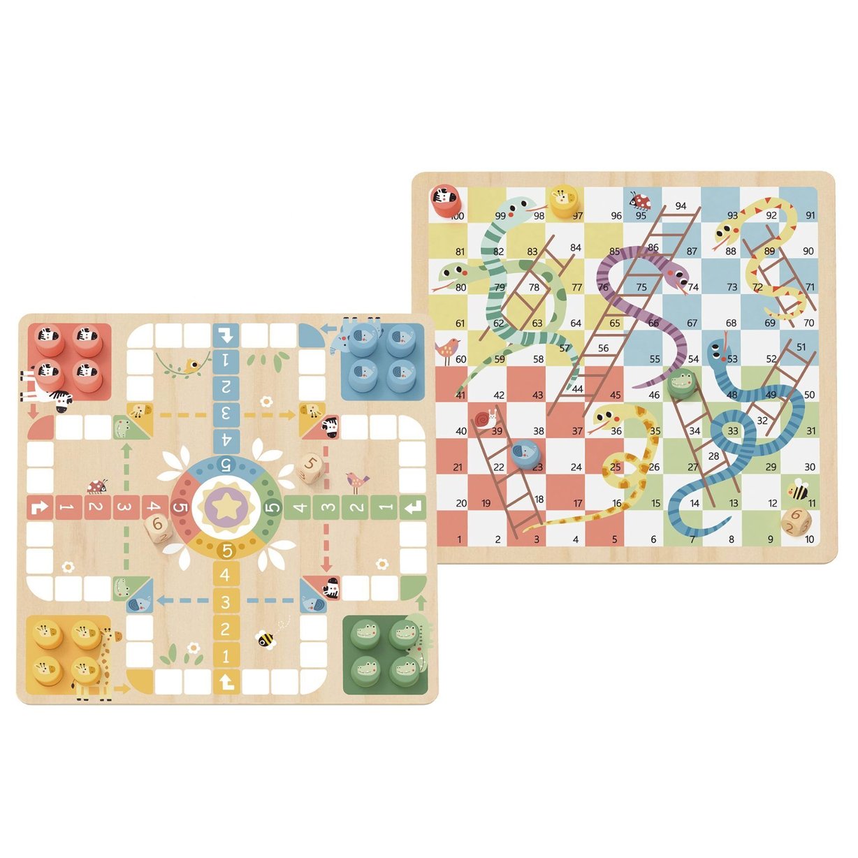 WOOPIE GREEN Gry Planszowe Logiczne 2w1 Ludo Chińczyk + Uwolnij Zwierzątka