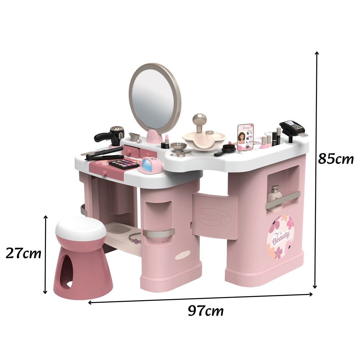 Centrum Małej Stylistki BEAUTY + 26 Akcesoriów Fryzjer i Kosmetyczka SMOBY
