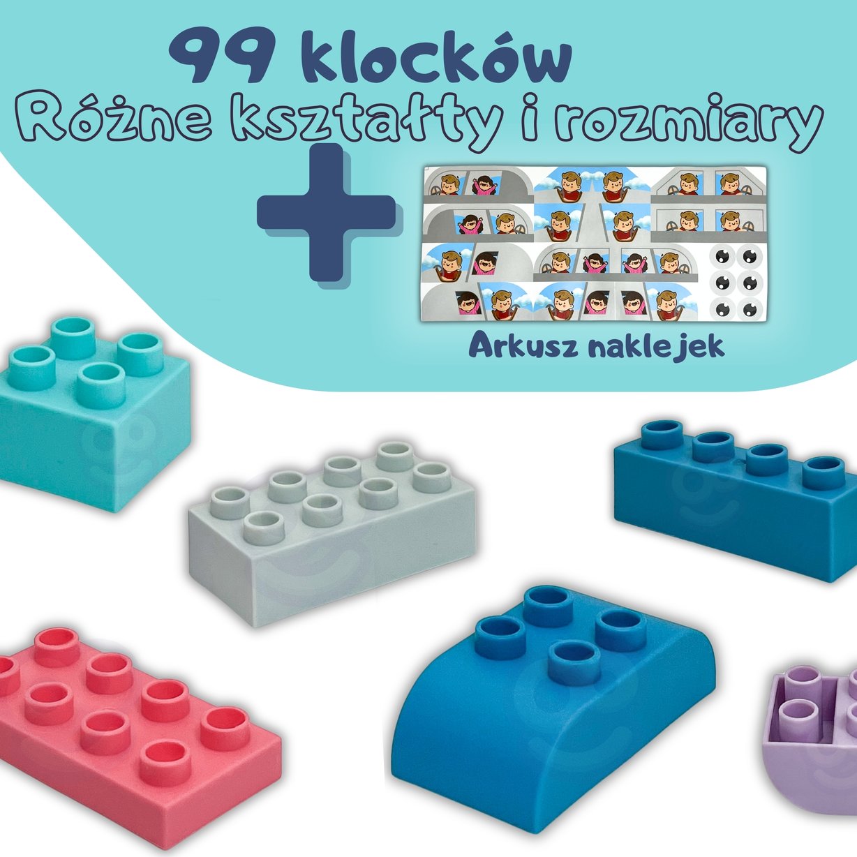 Miękkie Klocki Soft Blocks w Pudełku z Rączką 99 el. WOOPIE