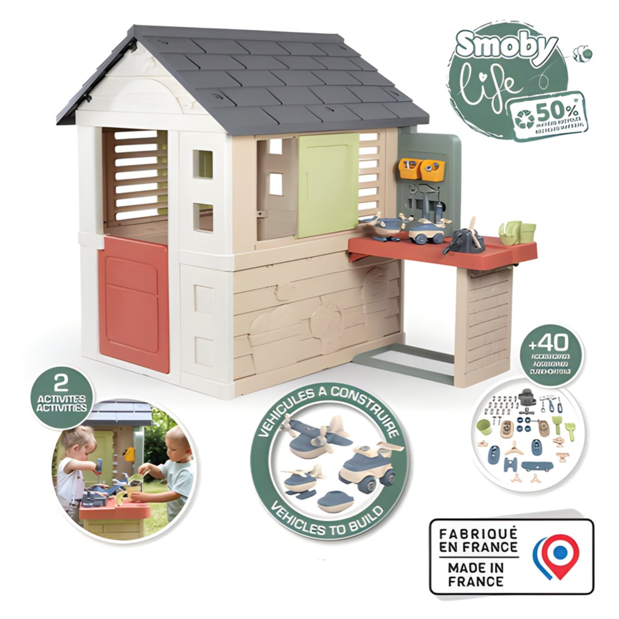 Domek z Warsztatem + 39 akcesoriów SMOBY