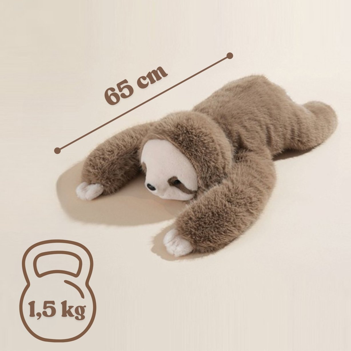 Pluszak Obciążeniowy Leniwiec Ciężkomiś 65 cm 1,5 kg WOOPIE