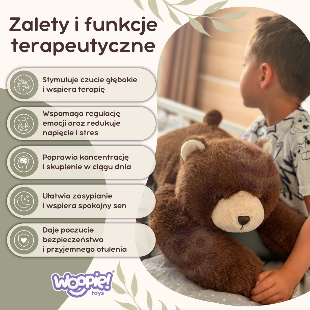 Pluszak Obciążeniowy Miś Niedźwiadek Ciężkomiś 65 cm 2,5 kg WOOPIE