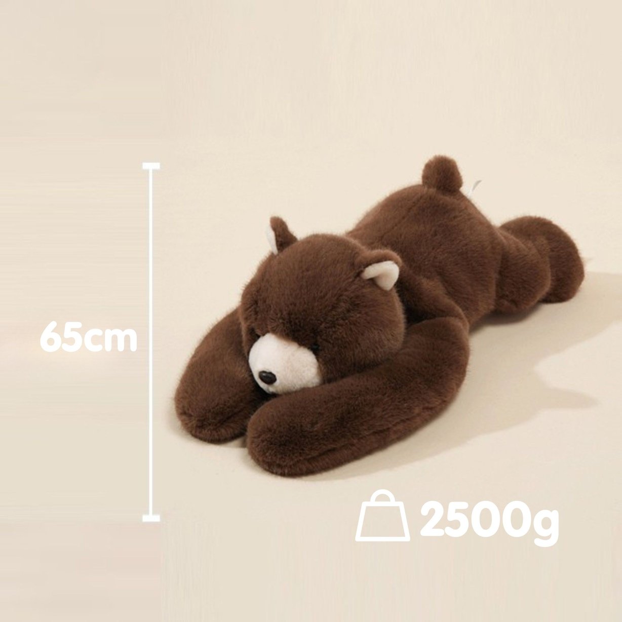 WOOPIE Pluszak Obciążeniowy Miś Balboa Antystresowy Sensoryczny Ciężkomiś Przytulanka 65cm 2500g