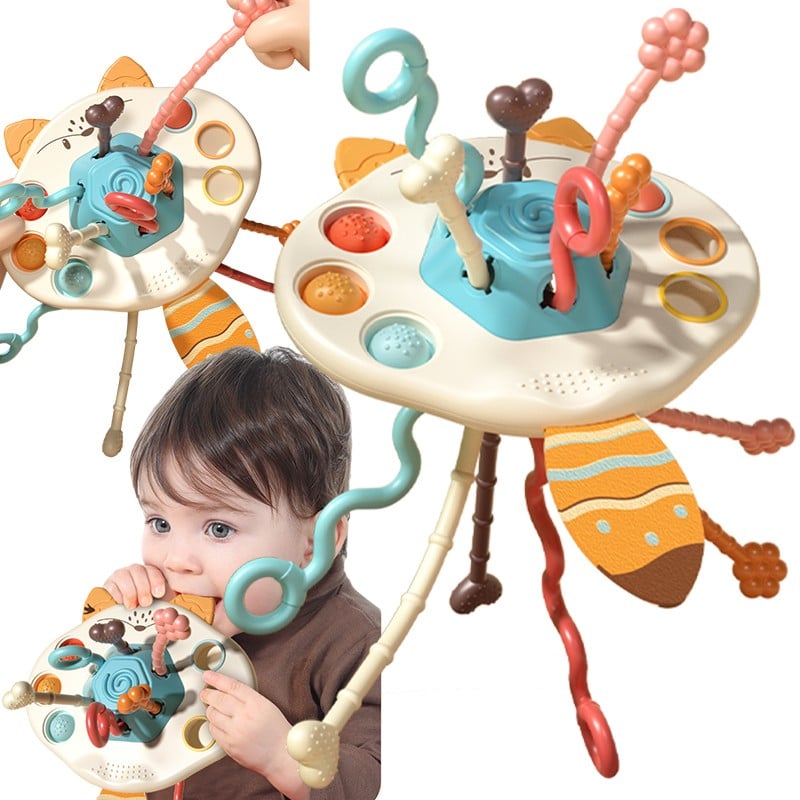 Zabawka Sensoryczna Montessori Gryzak Grzechotka Wielofunkcyjny Lis WOOPIE BABY – zdjęcie 8