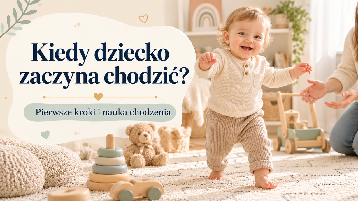 Kiedy dziecko zaczyna chodzić - roczny maluch stawia pierwsze kroki boso w stronę rodzica