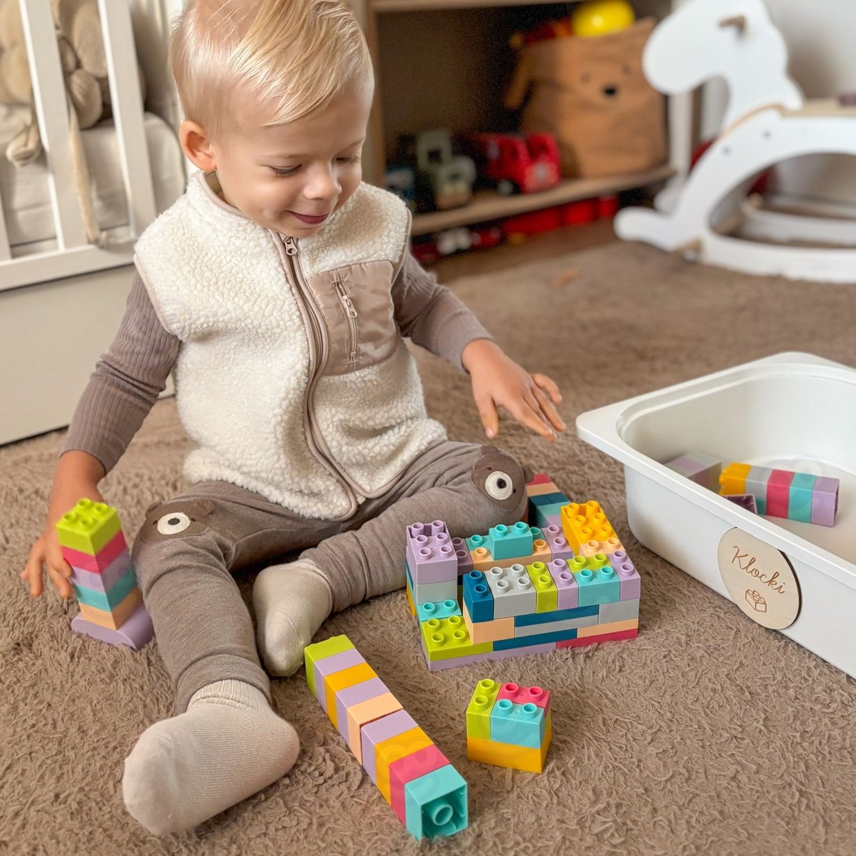 Klocki Soft Blocks Zestaw 99 Elementów w Pudełku WOOPIE – zdjęcie 8