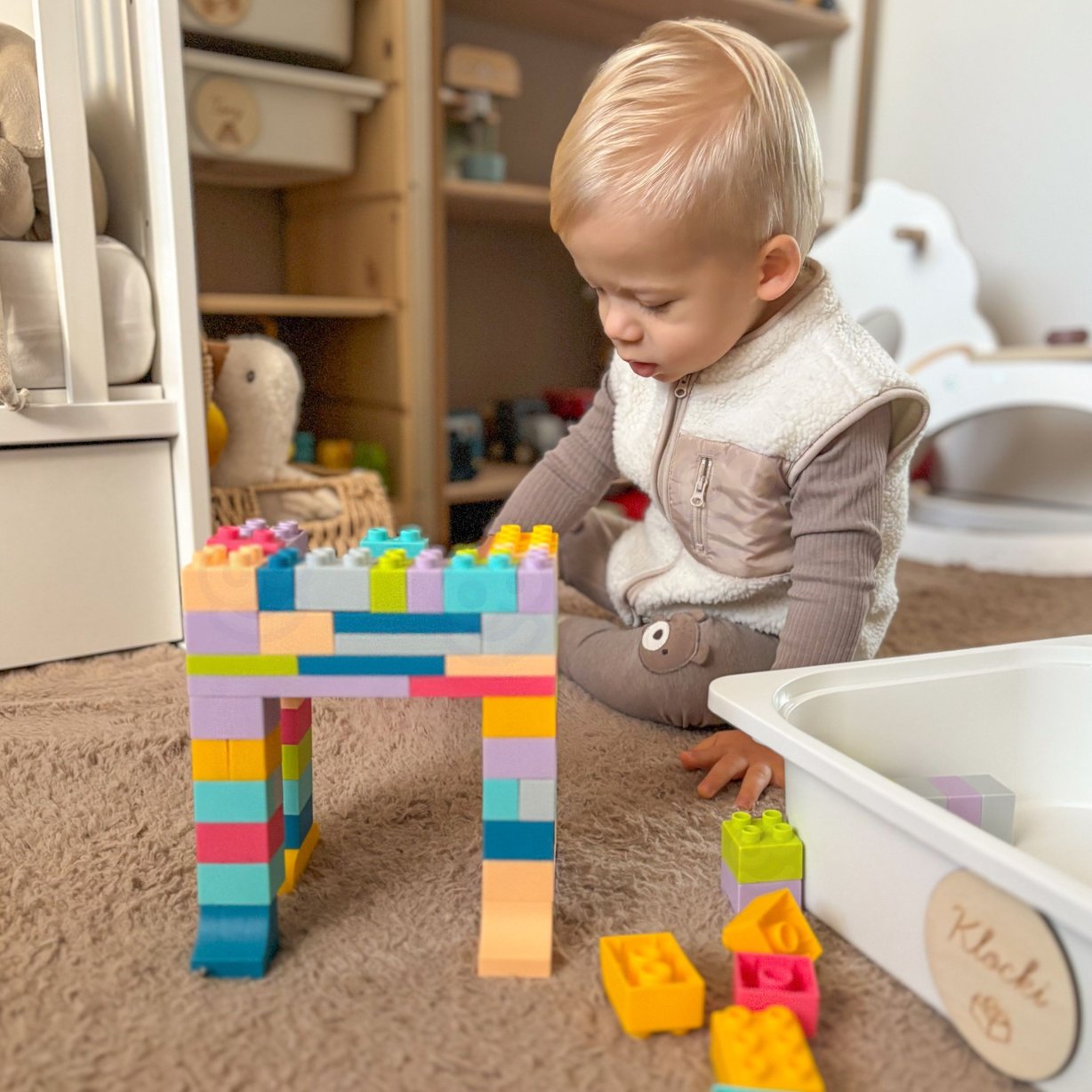 Klocki Soft Blocks Zestaw 99 Elementów w Pudełku WOOPIE – zdjęcie 9