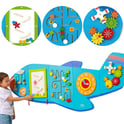 Sensoryczna Edukacyjna Tablica Drewniana Manipulacyjna Samolot Montessori VIGA - Zabawki dla dzieci