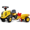 Traktorek Baby Komatsu Żółty z Przyczepką + akc. od 1 roku FALK - Zabawki dla dzieci