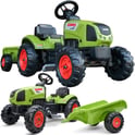 Traktor Claas Zielony na Pedały z Przyczepą i Klaksonem FALK - Zabawki dla dzieci