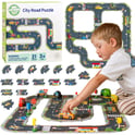 Droga Puzzle dla Dzieci Autostrada Makieta 21 el. Certyfikat FSC WOOPIE GREEN - Zabawki dla dzieci