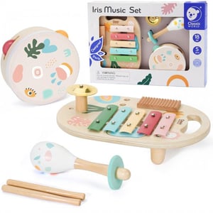 Zestaw Instrumenty Muzyczne dla Dzieci Cymbałki Bębenek Grzechotka 5 el. CLASSIC WORLD