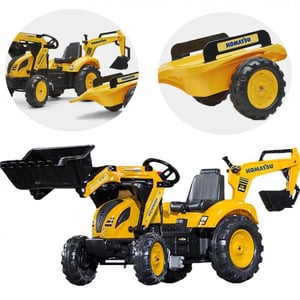 Traktor KOMATSU na Pedały Koparka Łyżka Przyczepka od 2 lat FALK