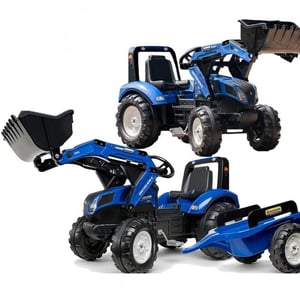 Traktor New Holland Niebieski na Pedały z Przyczepką od 3 Lat FALK