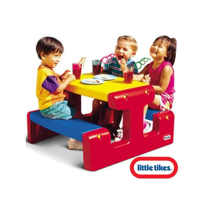 Stół Stolik Piknikowy Czerwono Żółto Niebieski LITTLE TIKES