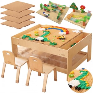 Drewniany Stół Edukacyjny + Akcesoria STEM WALL + 359 el. MASTERKIDZ