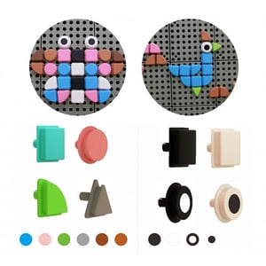 Zestaw Kołeczki w Kształcie Figur Geometrycznych 64 szt. do Tablic STEM MASTERKIDZ