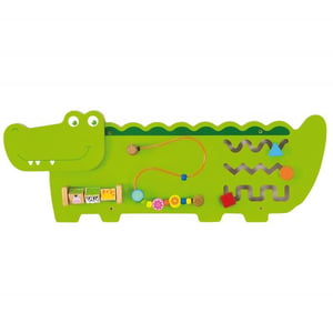 Tablica Edukacyjna Manipulacyjna Sensoryczna Drewniana Krokodyl Certyfikat FSC Montessori VIGA Toys