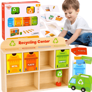Drewniane Centrum Recyklingu Edukacyjny Sorter TOOKY TOY