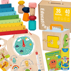 Edukacyjne Pudełko Montessori Układanka Liczydło Tablica Pogody 6w1 od 3 Lat TOOKY TOY