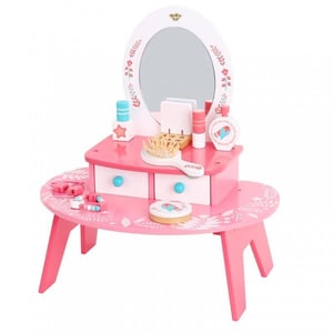 Różowa Toaletka Drewniana Do Makijażu z Lustrem TOOKY TOY