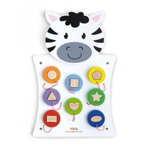 Drewniana Gra Dopasuj Kształty Zebra Certyfikat FSC Montessori VIGA