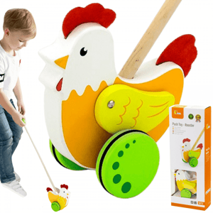 Drewniany Pchacz Edukacyjny Kurka VIGA Toys