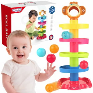 Kulodrom Tor Kulkowy Zestaw Spirala + 3 Kulki 18 x 18 x 41 cm WOOPIE BABY
