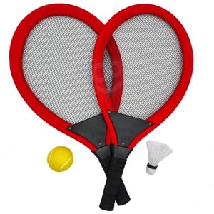 Duże Rakietki do Tenisa Badminton dla Dzieci Zestaw + Piłka Lotka WOOPIE